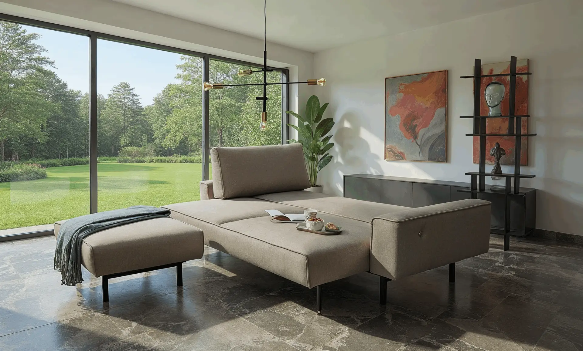 Bizzarto-bank in een licht interieur